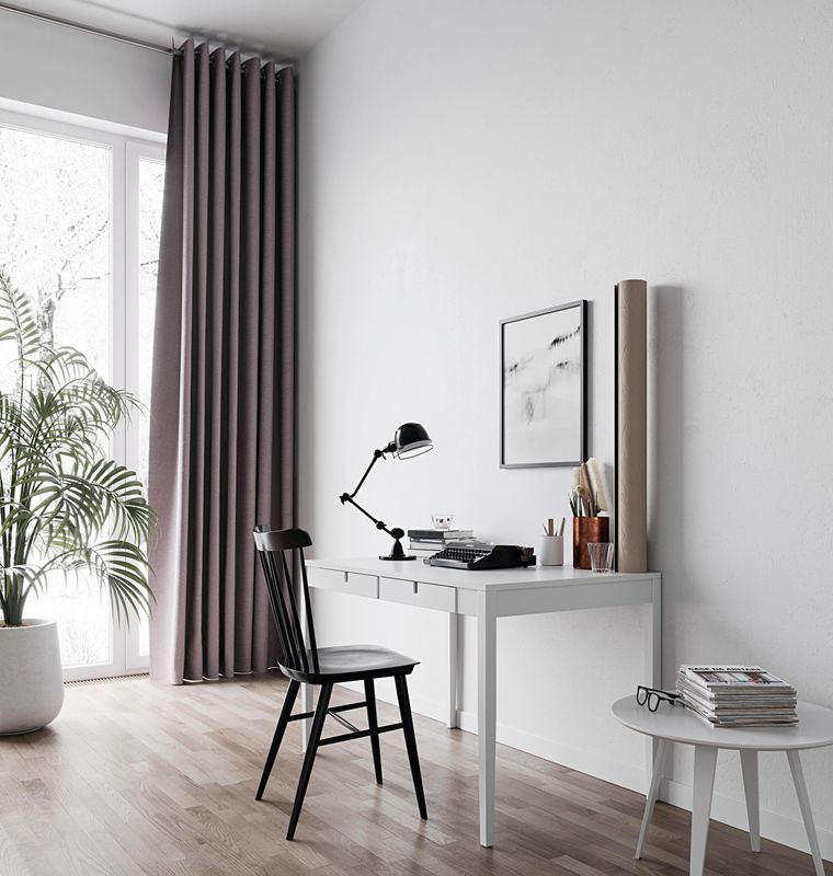 Custom drapery home office