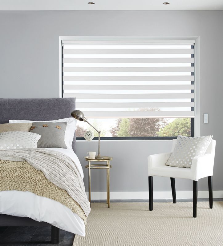 Zebra shade bathroom